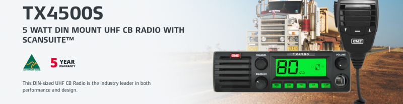 GME TX4500S 5 WATT DIN MOUNT UHF CB RADIO WITH SCANSUITE™