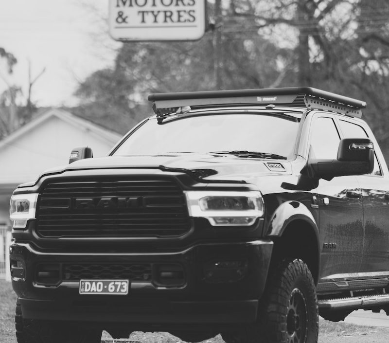 Wedgetail Adventure roof rack featured on a Dodge Ram ute