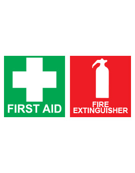 First Aid and Fire Extinguisher Stickers for Vehicles