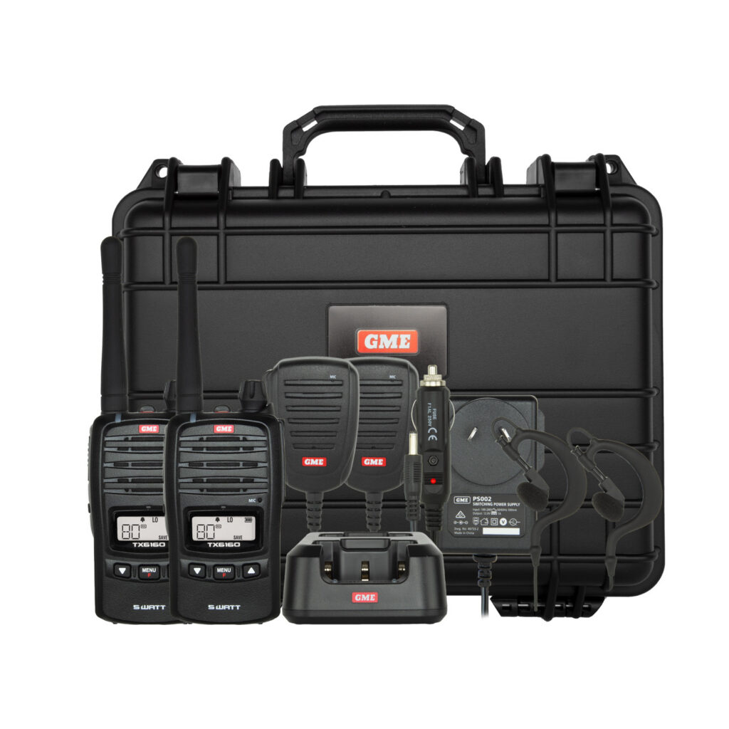 GME TX6160TP 5/1 Watt UHF CB Handheld Radio - Twin Traffic Control Pack